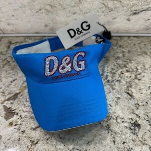 Dolce & Gabbana Blue Visor New Tags Attached Vintage Original